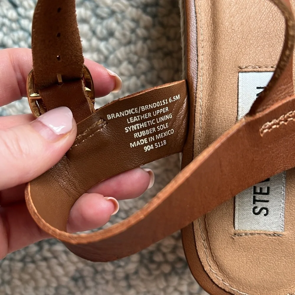 Steve Madden Tan Platform Espadrille Sandals with Ankle Strap